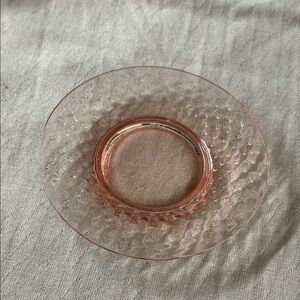 Pink Pressed Glass Dessert Plate - Elegant Home Accent